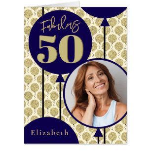 Fabulous 50 Custom Name Birthday Big Card