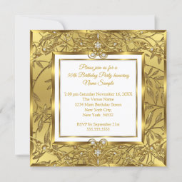 Fabulous 50 Elegant Elite Gold Birthday Party Invitation | Zazzle