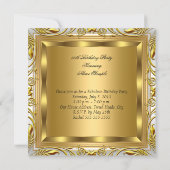 Fabulous 50 Elite Elegant Gold Silver Birthday Invitation (Back)