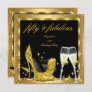 Fabulous 50 Gold Champagne High Heels Birthday 2 Invitation