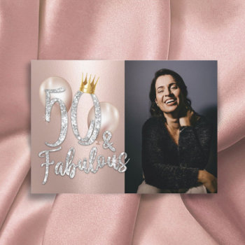 Fabulous 50 Modern Rose Gold Queen 50th Birthday Invitation by myinvitation at Zazzle