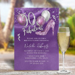 Fabulous 50 Modern SIlk Purple Girl 50th Birthday Invitation<br><div class="desc">Fabulous 50 Modern Purple & Silver 50th Birthday Invitations.</div>