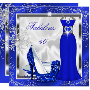 royal blue and silver invitations zazzle