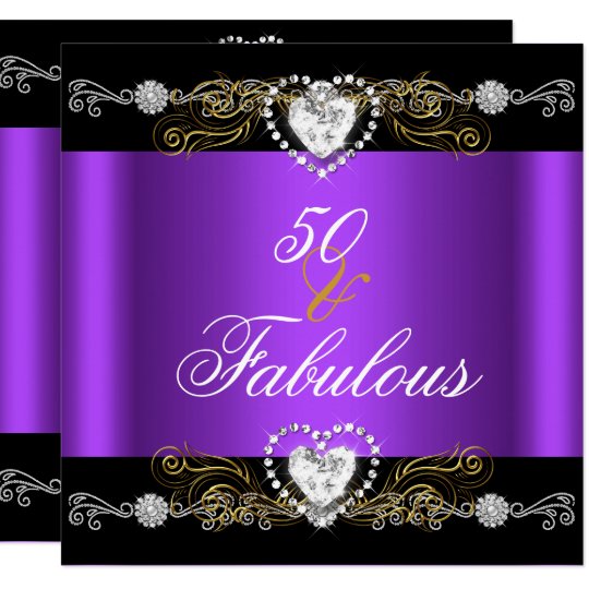 Purple 50Th Birthday Invitations 10