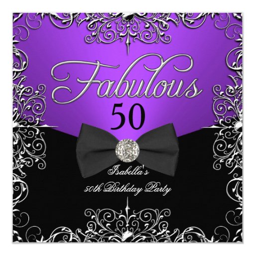 Purple Birthday Party Invitations 6