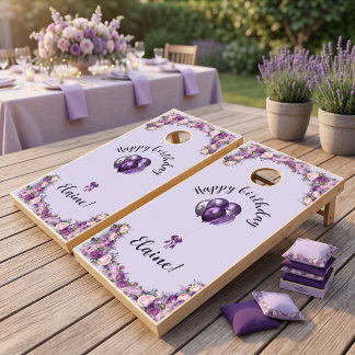 Fabulous 50 Purple Girl Modern Cornhole Set