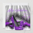 Fabulous 50 Purple Silver High Heel Birthday Party