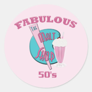 Fabulous 50's classic round sticker