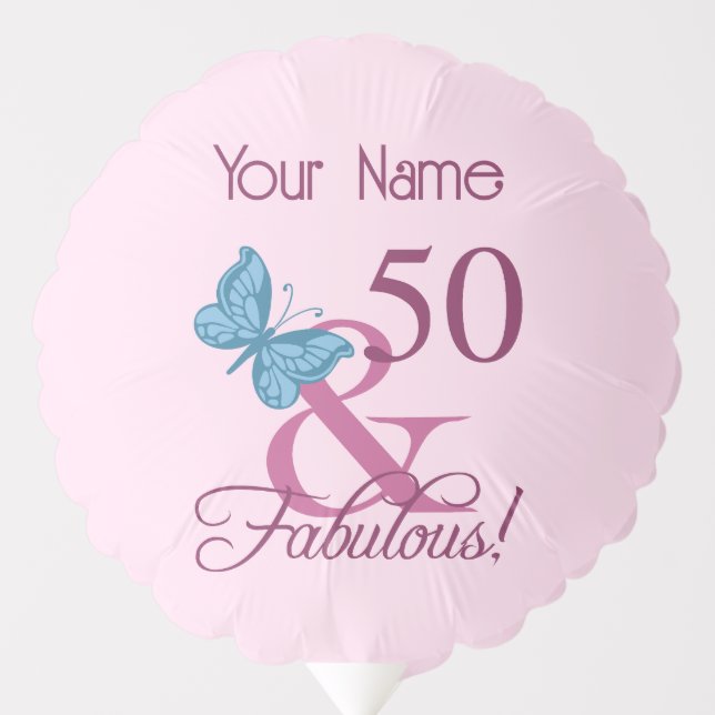Fabulous 50th Birthday Balloon (Front)