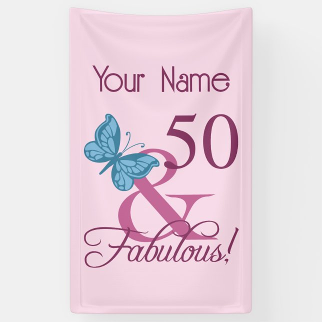 Fabulous 50th Birthday Banner (Vertical)