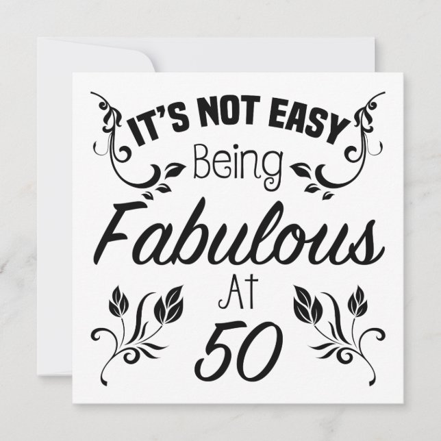 Fabulous 50th Birthday Card (Front)