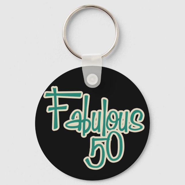 Fabulous 50th Birthday Keychain (Front)