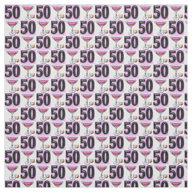 FABULOUS 50TH BIRTHDAY PARTY FABRIC (Swatch)