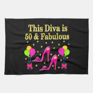 FABULOUS 50TH FASHION SHOE QUEEN DESIGN KITCHEN TOWEL