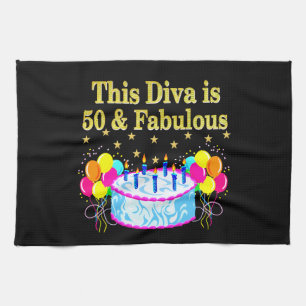 FABULOUS 50TH PARTY CELEBRATION DESIGN KITCHEN TOWEL