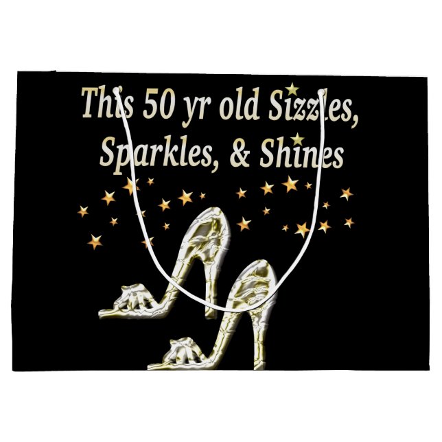 FABULOUS 50TH SILVER SHOE QUEEN LARGE GIFT BAG (Back)