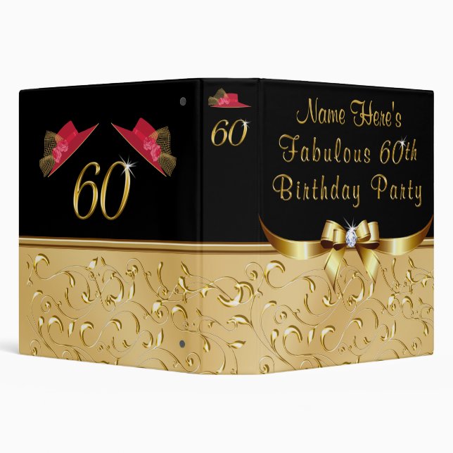 Fabulous 60 Birthday Gift, 60th Photo Album 3 Ring Binder (Background)
