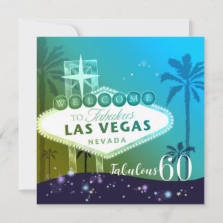 FABULOUS 60 Las Vegas Birthday Party Invitation