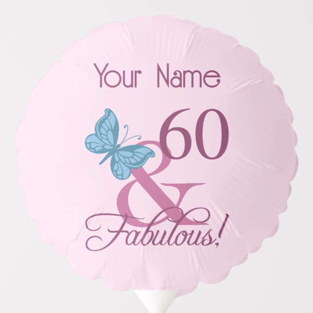 Fabulous 60th Birthday Balloon (Front)