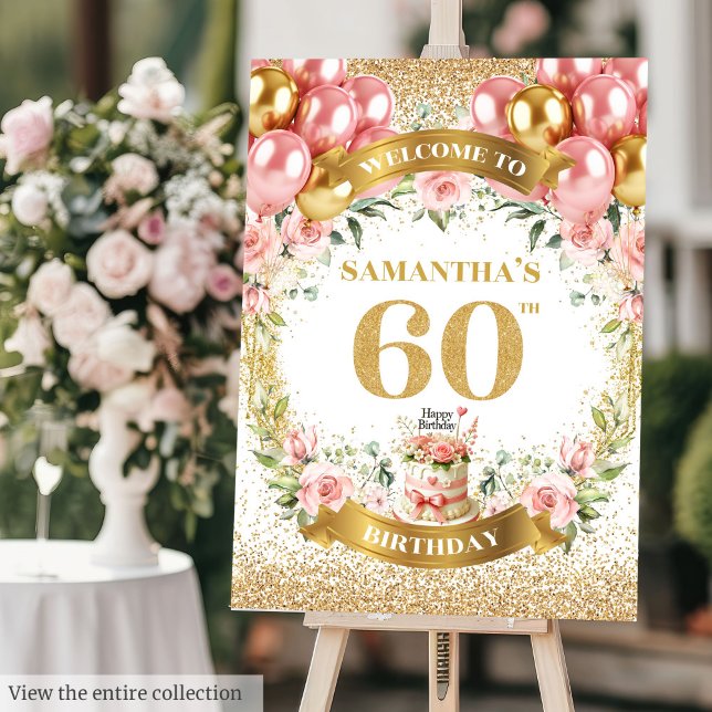 Fabulous 60th Birthday Cake Boho Gold Glitter  Foam Board (Fabulous 60th Birthday Cake Boho Gold Glitter Foam Board)