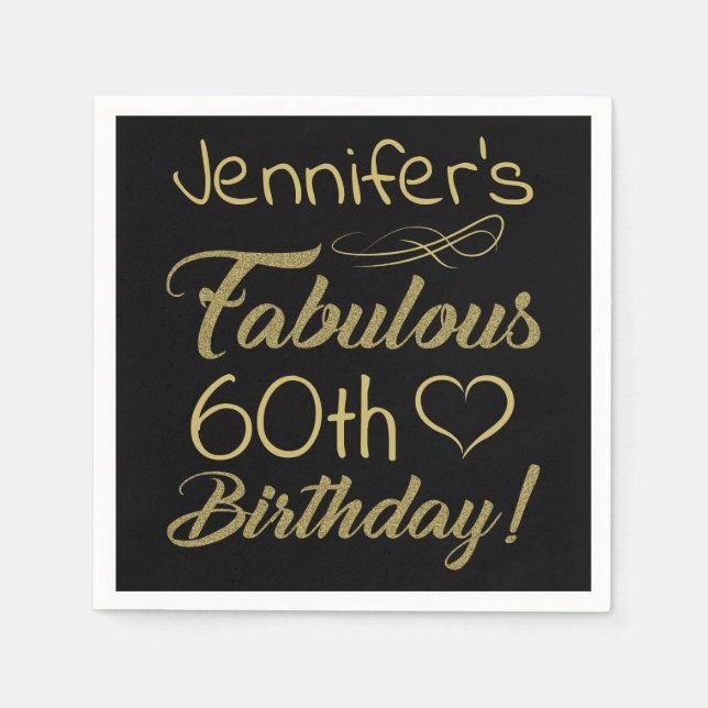 Fabulous 60th Birthday For Women Napkins (Front)