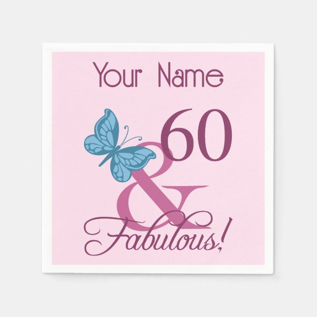 Fabulous 60th Birthday Napkins (Front)