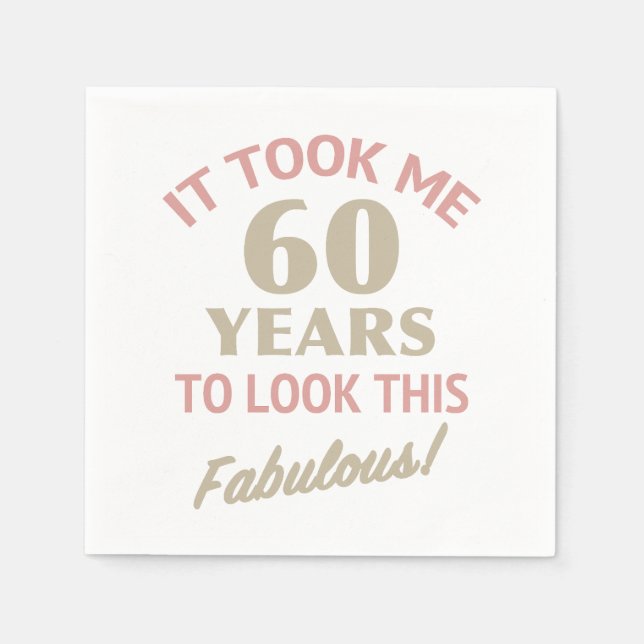 Fabulous 60th Birthday Napkins (Front)