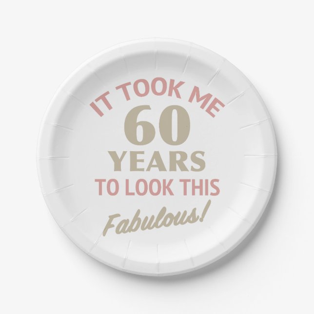 Fabulous 60th Birthday Paper Plates (Front)