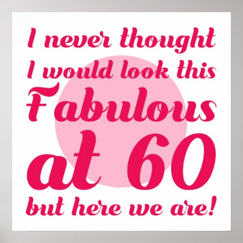 Fabulous 60th Birthday Poster