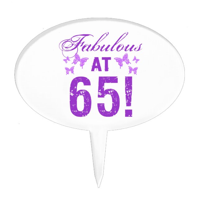 Fabulous 65th Birthday Cake Topper (Front)
