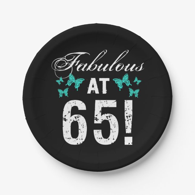Fabulous 65th Birthday For Her Paper Plates (Front)