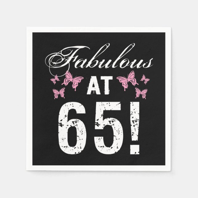 Fabulous 65th Birthday  Napkins (Front)