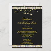 Fabulous 70 Gold Silver Streamers 70th Party Invitation (Back)