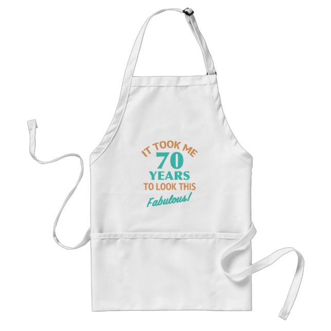 Fabulous 70th Birthday Adult Apron (Front)