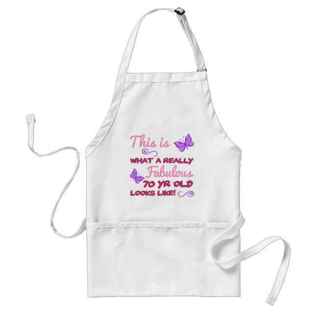 Fabulous 70th Birthday Adult Apron (Front)