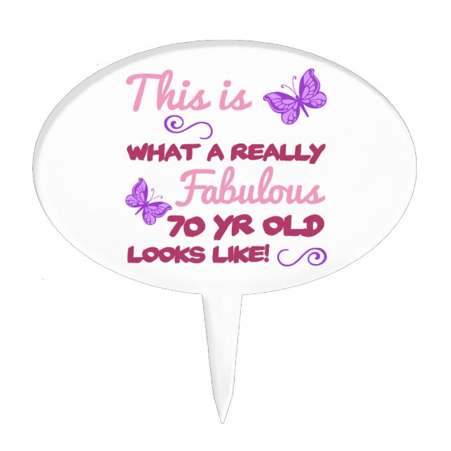 Fabulous 70th Birthday Cake Topper (Front)