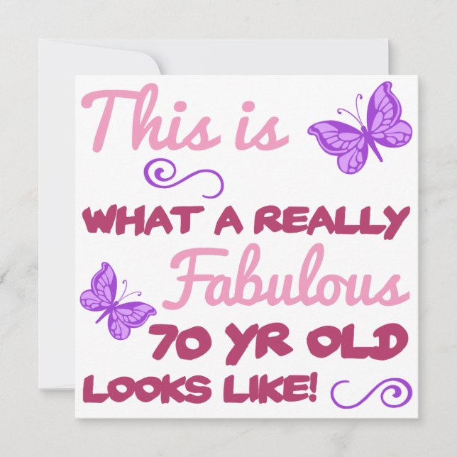 Fabulous 70th Birthday Card (Front)
