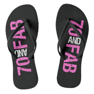 Fabulous 70th Birthday Flip Flops