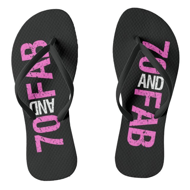 Fabulous 70th Birthday Flip Flops (Footbed)