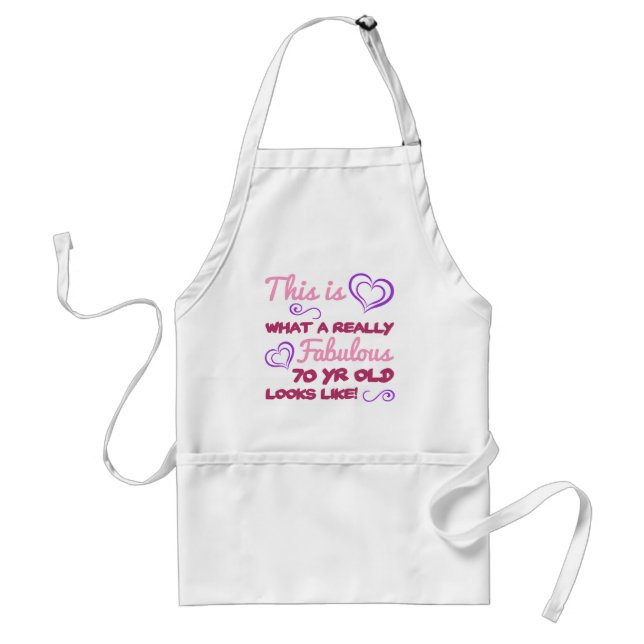 Fabulous 70th Birthday For Women Adult Apron (Front)
