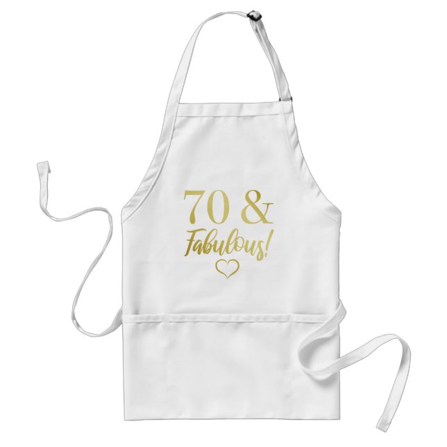 Fabulous 70th Birthday (Gold) Adult Apron (Front)