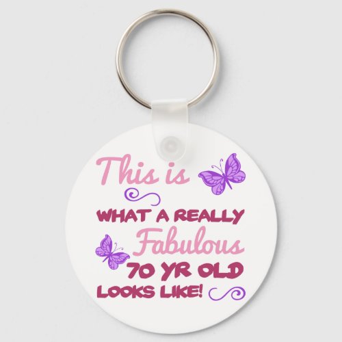 Fabulous 70th Birthday Keychain