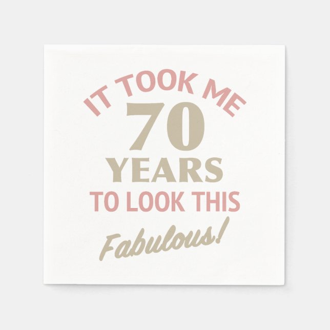 Fabulous 70th Birthday Napkins (Front)