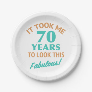 Fabulous 70th Birthday Paper Plates