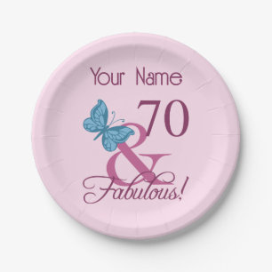 Fabulous 70th Birthday Paper Plates