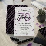Fabulous 70th | Modern Lilac Purple Birthday Party Invitation<br><div class="desc">Celebrate your fabulous 70th Birthday party with these modern,  elegant,  chic party invitations with brush hand lettering and lilac purple / black design. Background color can be changed under "customize further". Part of the "Fabulous 70th" collection.</div>