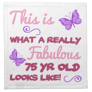 Fabulous 75th Birthday Cloth Napkin