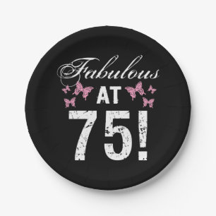 Fabulous 75th Birthday Paper Plates