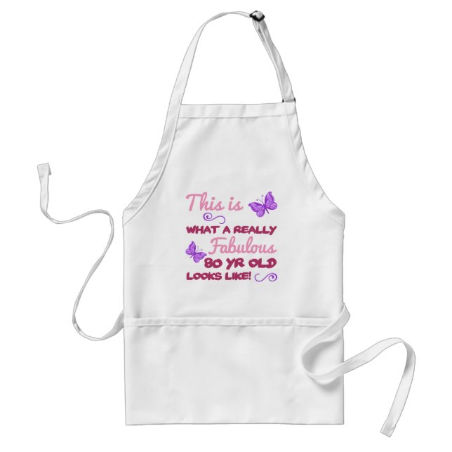 Fabulous 80th Birthday Adult Apron (Front)