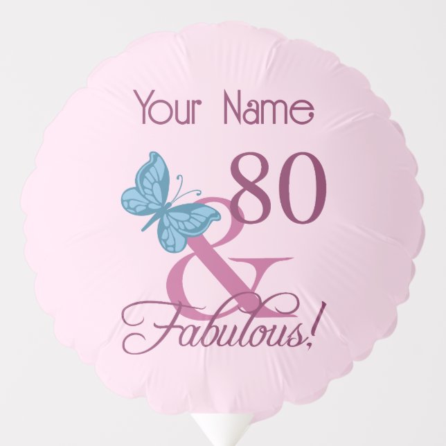 Fabulous 80th Birthday Balloon (Front)